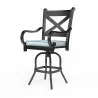 Monterey Counter Stool in Canvas Skyline w/ Self Welt - Front Side Angle - Monterey Counter Stool in Canvas Skyline w/ Self Welt - Front Side Angle