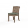 Havana Armless Dining Chair in Cast Sage w/ Self Welt - Front Side Angle