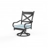 Monterey Swivel Dining Chair in Frequency Sand w/ Contrast Canvas Java Welt - Front Side Angle