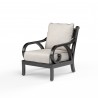 Monterey Club Chair in Frequency Sand w/ Contrast Canvas Java Welt - Front Side Angle