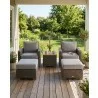 Royal Teak Sanibel Wicker Deep Seating Set - Two Club Chair, Two Ottomans and Side Table - Royal Teak Sanibel Wicker Deep Seating Set - Two Club Chair, Two Ottomans and Side Table