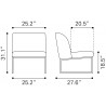 Sante Fe Accent Chair Olive Green- Dimesion