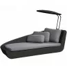 Cane-Line Savannah Daybed, Right Module, Incl. Sunshade grey cushion - Cane-Line Savannah Daybed, Right Module, Incl. Sunshade grey cushion