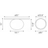 Savona Coffee Table White & Natural - Dimensions