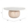 Savona Coffee Table White & Natural - Table Dimensions