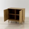 Anderson Teak Bodrum 31" Tall - 2 Door Accent Cabinet - Opened and Angled