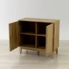 Anderson Teak Bodrum 31" Tall - 2 Door Accent Cabinet - Opened and Angled - Anderson Teak Bodrum 31" Tall - 2 Door Accent Cabinet - Opened and Angled