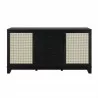 Manhattan Comfort Sheridan 59.05 Modern Cane Sideboard with Adjustable Shelves Black Front - Manhattan Comfort Sheridan 59.05 Modern Cane Sideboard with Adjustable Shelves Black Front