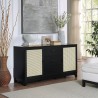 Manhattan Comfort Sheridan Modern Cane 4-Piece Set Sideboard Black