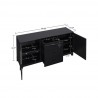 Manhattan Comfort Sheridan 59.05 Modern Cane Sideboard with Adjustable Shelves Black Size
