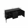 Manhattan Comfort Sheridan 59.05 Modern Cane Sideboard with Adjustable Shelves Black Size - Manhattan Comfort Sheridan 59.05 Modern Cane Sideboard with Adjustable Shelves Black Size