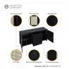 Manhattan Comfort Sheridan 59.05 Modern Cane Sideboard with Adjustable Shelves Black Detials
