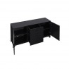 Manhattan Comfort Sheridan 59.05 Modern Cane Sideboard with Adjustable Shelves Black Open View