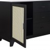 Manhattan Comfort Sheridan 59.05 Modern Cane Sideboard with Adjustable Shelves Black Close View