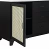 Manhattan Comfort Sheridan 59.05 Modern Cane Sideboard with Adjustable Shelves Black Close View - Manhattan Comfort Sheridan 59.05 Modern Cane Sideboard with Adjustable Shelves Black Close View