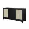 Manhattan Comfort Sheridan 59.05 Modern Cane Sideboard with Adjustable Shelves Black Right Side