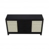Manhattan Comfort Sheridan 59.05 Modern Cane Sideboard with Adjustable Shelves Black Top