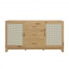 Manhattan Comfort Sheridan 59.05 Modern Cane Sideboard with Adjustable Shelves Nature Front