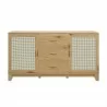 Manhattan Comfort Sheridan 59.05 Modern Cane Sideboard with Adjustable Shelves Nature Front - Manhattan Comfort Sheridan 59.05 Modern Cane Sideboard with Adjustable Shelves Nature Front