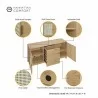 Manhattan Comfort Sheridan 59.05 Modern Cane Sideboard with Adjustable Shelves Nature Details - Manhattan Comfort Sheridan 59.05 Modern Cane Sideboard with Adjustable Shelves Nature Details