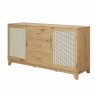 Manhattan Comfort Sheridan 59.05 Modern Cane Sideboard with Adjustable Shelves Nature Other Side