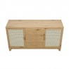 Manhattan Comfort Sheridan 59.05 Modern Cane Sideboard with Adjustable Shelves Nature Top