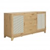 Manhattan Comfort Sheridan 59.05 Modern Cane Sideboard with Adjustable Shelves Nature Side