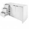 Manhattan Comfort Granville 55.07" Modern Sideboard with 3 Full Extension Drawers in White Open