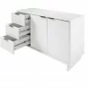 Manhattan Comfort Granville 55.07" Modern Sideboard with 3 Full Extension Drawers in White Open - Manhattan Comfort Granville 55.07" Modern Sideboard with 3 Full Extension Drawers in White Open
