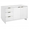 Manhattan Comfort Granville 55.07" Modern Sideboard with 3 Full Extension Drawers in White Other Side