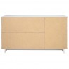 Manhattan Comfort Granville 55.07" Modern Sideboard with 3 Full Extension Drawers in White Back