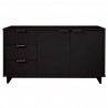 Manhattan Comfort Granville 55.07" Modern Sideboard with 3 Full Extension Drawers in Black Front