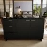 Manhattan Comfort Granville 55.07" Modern Sideboard with 3 Full Extension Drawers in Black - Manhattan Comfort Granville 55.07" Modern Sideboard with 3 Full Extension Drawers in Black
