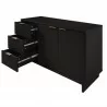 Manhattan Comfort Granville 55.07" Modern Sideboard with 3 Full Extension Drawers in Black Open Drawer - Manhattan Comfort Granville 55.07" Modern Sideboard with 3 Full Extension Drawers in Black Open Drawer