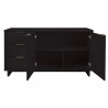Manhattan Comfort Granville 55.07" Modern Sideboard with 3 Full Extension Drawers in Black Open
