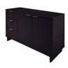 Manhattan Comfort Granville 55.07" Modern Sideboard with 3 Full Extension Drawers in Black Side