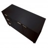 Manhattan Comfort Granville 55.07" Modern Sideboard with 3 Full Extension Drawers in Black Top