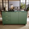 Manhattan Comfort Granville 55.07" Modern Sideboard with 3 Full Extension Drawers in Sage Green