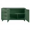 Manhattan Comfort Granville 55.07" Modern Sideboard with 3 Full Extension Drawers in Sage Green Open