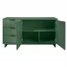Manhattan Comfort Granville 55.07" Modern Sideboard with 3 Full Extension Drawers in Sage Green Open - Manhattan Comfort Granville 55.07" Modern Sideboard with 3 Full Extension Drawers in Sage Green Open