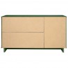 Manhattan Comfort Granville 55.07" Modern Sideboard with 3 Full Extension Drawers in Sage Green Back