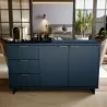 Manhattan Comfort Granville 55.07" Modern Sideboard with 3 Full Extension Drawers in Midnight Blue - Manhattan Comfort Granville 55.07" Modern Sideboard with 3 Full Extension Drawers in Midnight Blue