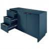 Manhattan Comfort Granville 55.07" Modern Sideboard with 3 Full Extension Drawers in Midnight Blue Open Drawer