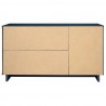 Manhattan Comfort Granville 55.07" Modern Sideboard with 3 Full Extension Drawers in Midnight Blue Back