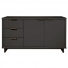 Manhattan Comfort Granville 55.07" Modern Sideboard with 3 Full Extension Drawers in Dark Grey Front
