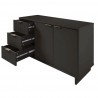 Manhattan Comfort Granville 55.07" Modern Sideboard with 3 Full Extension Drawers in Dark Grey Open Drawer