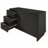 Manhattan Comfort Granville 55.07" Modern Sideboard with 3 Full Extension Drawers in Dark Grey Open Drawer - Manhattan Comfort Granville 55.07" Modern Sideboard with 3 Full Extension Drawers in Dark Grey Open Drawer