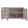 Manhattan Comfort Granville 55.07" Modern Sideboard with 3 Full Extension Drawers in Light Grey Open