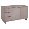 Manhattan Comfort Granville 55.07" Modern Sideboard with 3 Full Extension Drawers in Light Grey Side