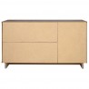 Manhattan Comfort Granville 55.07" Modern Sideboard with 3 Full Extension Drawers in Light Grey Back